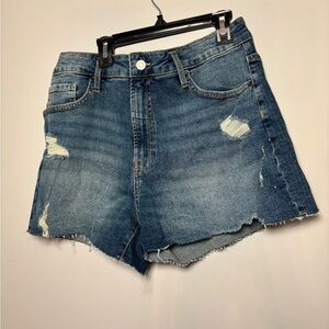 George Blue Distressed Jean Shorts